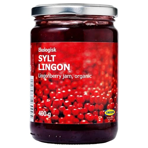 Sylt Lingon, Authentic Swedish Lingonberry Preserves - 1 Jar, 14 oz | Premium Quality, All-Natural, Tart & Sweet Spread