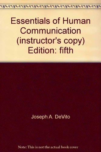 Essentials of Human Communication (instructor's... 0205423701 Book Cover