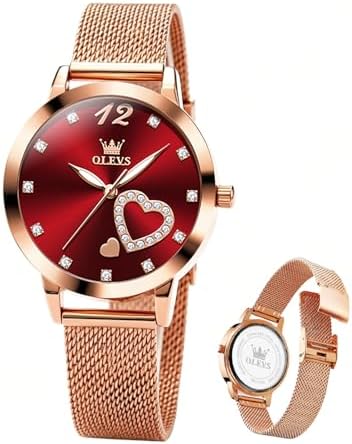 Damenuhr aus Edelstahl mit Mailänder Armband, Roségold, Japanisches Quarzwerk, 36mm Zifferblatt, 3ATM wasserdicht – Freizeitmodell für Moderne Damen, in Mehreren Farben erhältlich.