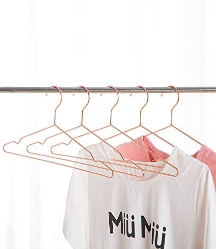 Qualsen Coat Hangers, 20 Pack Space Saving Adult Clothes Hangers, 42cm Rose Gold Metal Heavy Duty for Blouse Dress, Shirt - Image 3