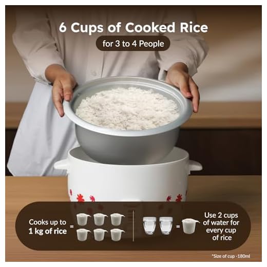 Prestige PRWO 1.8-2 Electric Rice Cooker| 2 Aluminium Cooking Pans | Stainless Steel Lid | Grey/White | Cool Touch Handles | Detachable Power Cord | 700- Watt|1.8 Litres