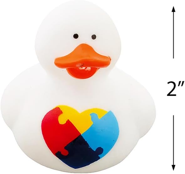 Fun Express - Autism Awareness Rubber Duckies - Toys - Character Toys - Rubber Duckies - 12 Pieces