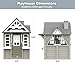 Seizeen Outdoor Kids Playhouse, All Fir Gray Modern Wooden Playhouse, Indoor Outdoor Cottage Play House w/Sink, Stove, Cookware, Flowerpot Holders, Working Doorbell, for Kids Ages 3-8 (Gray)