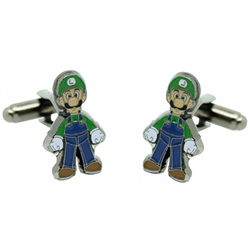 Gemelos Luigi elegantes de latón cromado para camisas de puño doble en color plata 2