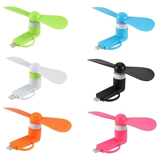 ECHOZONE Mini Cell Phone Fan 6 Pack, 2-in-1 Portable Phone Cooling Fan