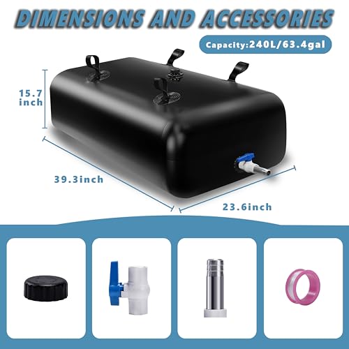image for GHOSOONE 240 L/63 Gal Water Bladder Tank, Foldable Portable Water Stor