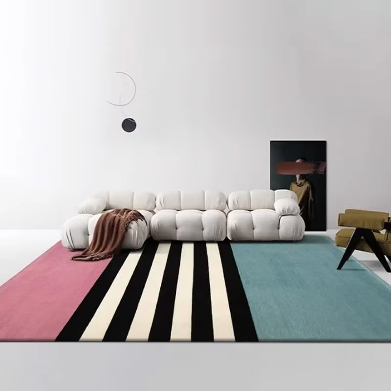 Tapis à rayures modernes grand tapis salon chambre lavable antidérapant