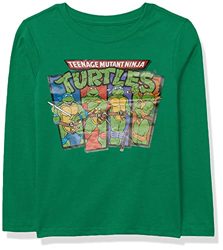 Teenage Mutant Ninja Turtles Boys' Long Sleeve Graphic T-Shirt, Green, 5T