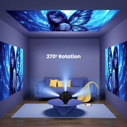 WZATCO Yuva Go Pro Fully Automatic Native 1080P Android 13.0 Smart Projector, Auto Focus, Auto 4D Keystone, 4X Brighter, 4K HDR Support, Rotatable Design, WiFi 6 & BT, Screen Mirroring, ARC 7 41PDSbtXS8L
