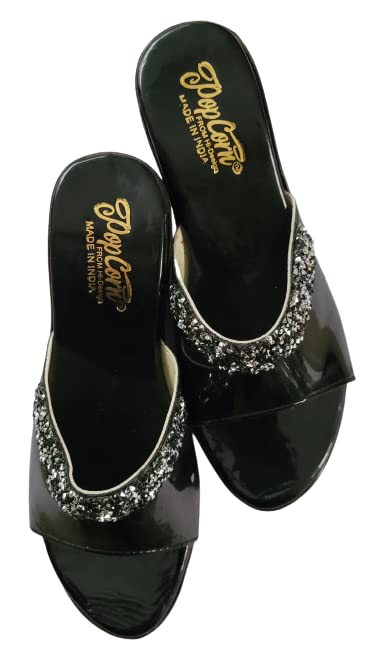 Fab Fiesta Fashion Shoes with Embellishments, Black