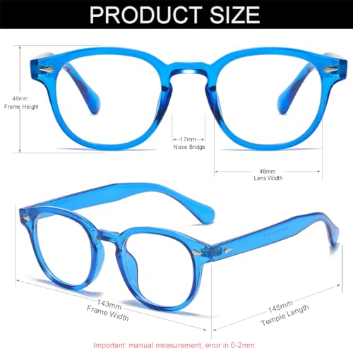 Image of Retro Round Blue Light Blocking Glasses for Men Women, Vintage Frame Non-prescription Computer Reading Eyeglasses