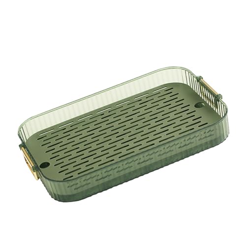 Bandeja de drenaje de doble capa SIXRUN con base portátil para juego de té y platos 7