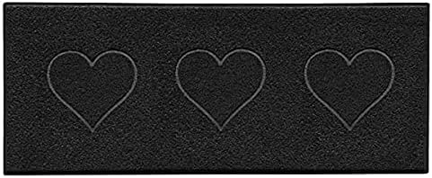Nicoman HEART Embossed Shape Door Mat Dirt-Trapper Jet-Washable Doormat - (Use Indoor or Sheltered Outdoor) - (60x40cm/23.6x15.7inches, Small) GREY