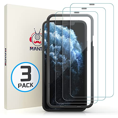 MANTO 3 Pack Screen Protector for iPhone 11 Pro Max and iPhone Xs Max 6.5 Inch Tempered Glass Protector Film, Clear, 3D Touch, Anti Fingerprint