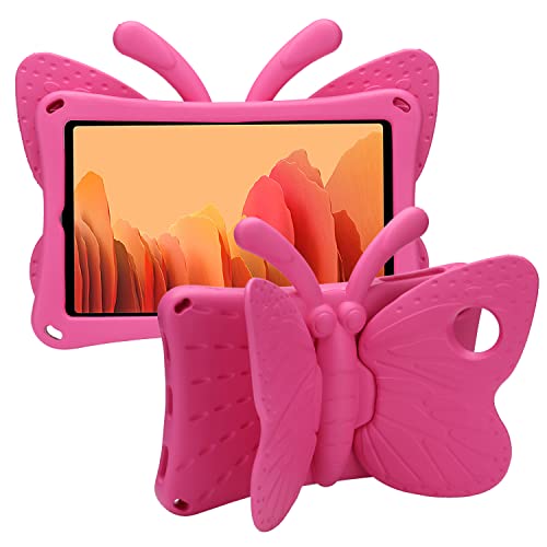 JGY Fire HD 10 Kids Tablet 10.1 2021 Case for Kids Pretty Butterfly Case for Girl EVA Foam Full Cover Sturdy Fire HD 10 10.1" Tablet Kids case with Stand Pencil Holder Shockproof Kids case (Rose)