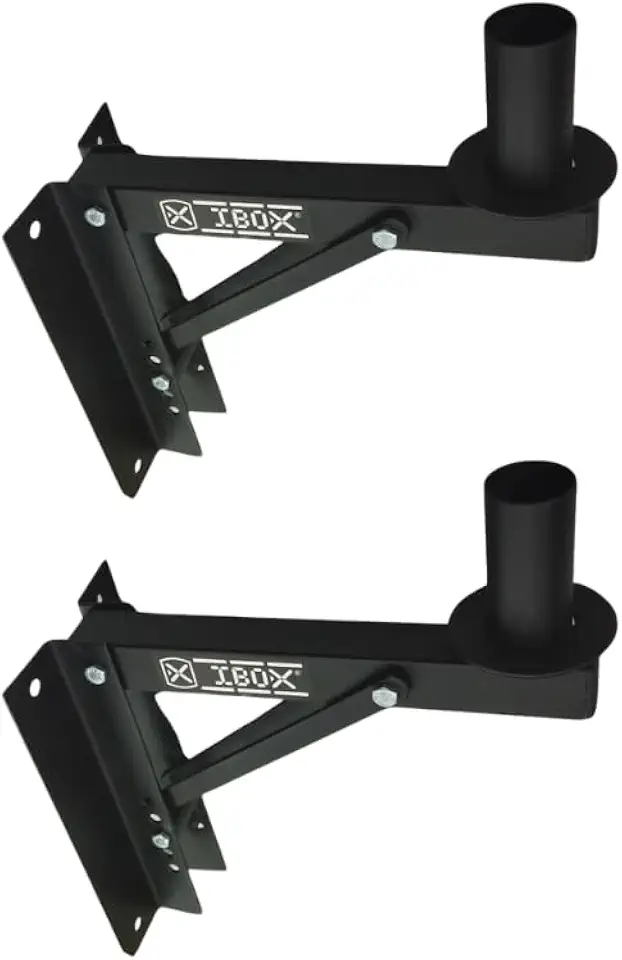 Kit 2 Suportes de Parede para Caixa de Som, Aço Resistente, Até 20 kg, Preto