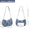 CtiUjdx 1Pcs Denim Bag, Star Design Denim Bag for Women, Cute Denim Handbag for Daily Use, Durable Denim Tote Bag with Zipper Closure, Stylish and Functional Bag for Various Occasions #3