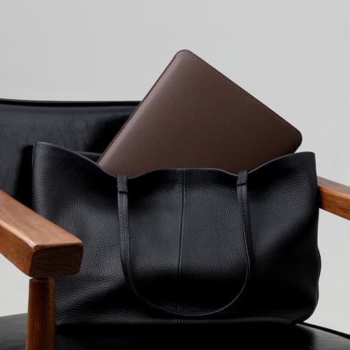 Image of Comfyable Slim Laptop Sleeve 16 Inch Compatible for MacBook Pro 16-Inch M4 M3 M2 Pro /Max 2024 & M1 2021, Faux Leather Protective 16-in Mac Cover Case, Coffee