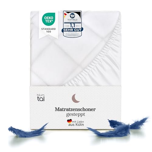Blumtal Luxus Gesteppter Matratzenschoner 100 x 200 x 30 cm - Oeko-TEX Zertifizierter Matratzenschoner 100x200 cm - Anti Allergie Matratzenauflage - Waschmaschinenfeste Bettunterlage - Matratzenbezug