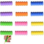SIYUPU Pencil Grips for Children, 12 Pcs Pen Grips for Adults Foam Pencil Grips for Kids and Adults Easy Grip Pencils for Kids Handwriting, 6 Colours Pen Holder Grips for Relieving Fingers