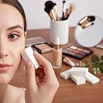 TecUnite 100 Pieces Makeup Sponge Cosmetic Latex Free Wedges Makeup Sponges for Foundation Small Wedge Shaped Smooth for Blending Liquid Cream Foundation Tools Festival(White) - Image 4