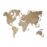 Detalles Creativos Mappemonde Décoration Murale en Bois - Décoration d'intérieur - Carte du Monde personnalisée 3 mesures (160 x 100 cm, Olive)
