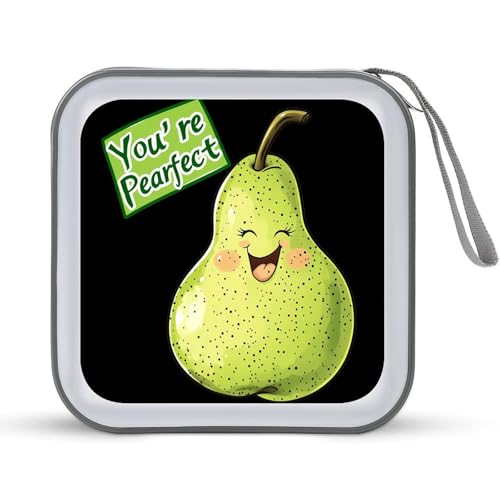 You're Pearfect Pear CD Case Plastic DVD Case Holder Wallet Disc Storage Organizer for Car Travel