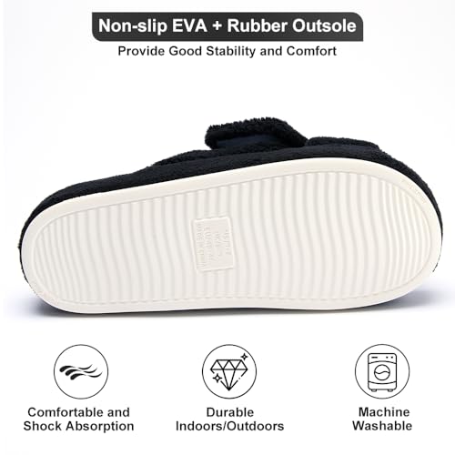 Women's House Slippers Adjustable Indoor Shoes Open Toe Bedroom Fuzzy Slide4