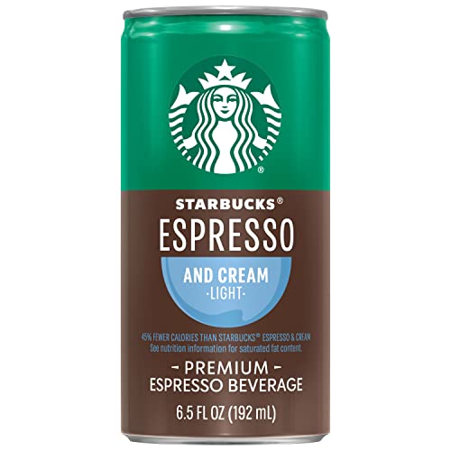 Starbucks Ready to Drink Coffee, Espresso & Cream Light , 6.5oz Cans (12 Pack) (Packaging May Vary)