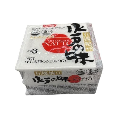 Shirakiku Mito No Aji Organic Natto Mini 3packs (4.86oz). Fermented soybeans. Product of Japan. (white) - (pack of 2)