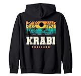 Krabi Tailandia Retro Atardecer Palm Beach Isla Tropical Sudadera con Capucha