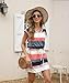 Womens Summer Dress Lantern Sleeve Square Neck Tie Front A-Line Double Layer Hem Mini Dresses