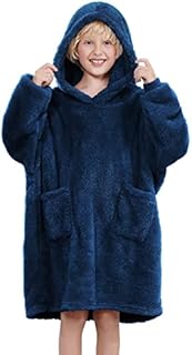 UMIPUBO Blanket Hoodie for Kids Oversized Sherpa Hoodie Blanket Soft Warm Fleece Wearable TV Blanket Giant Sweatshirt Hooded Robe One Size Fits All Girls, Boys, Teens, Children