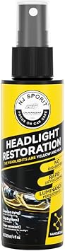 Car Headlight Repair Spray, Headlight Repair Liquid, NJ Sport Headlight Restoration 120ML, Car Headlight Destaining, Anti-Scratch Lens Polish Cleaner 1PC