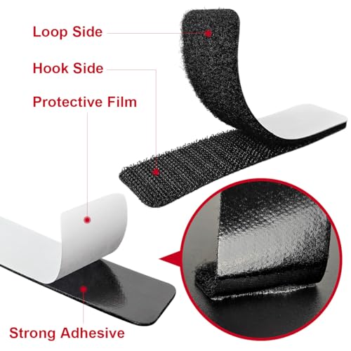 Image of 1x4 inch Hook and Loop Strips with Adhesive, Nylon Heavy Duty Hook and Loop Tape, Excellent Grip, Non-Adhesive, Interlocking Tape,for Sewing, Crafting,DIY,Wall Adhesive Strips - 18 Sets