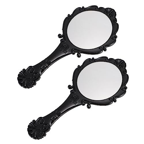 BIUDECO Hand Mirror for Women Portable Makeup Vanity Mirror Lights Retro Design Perfect for Vanity Decor Travel