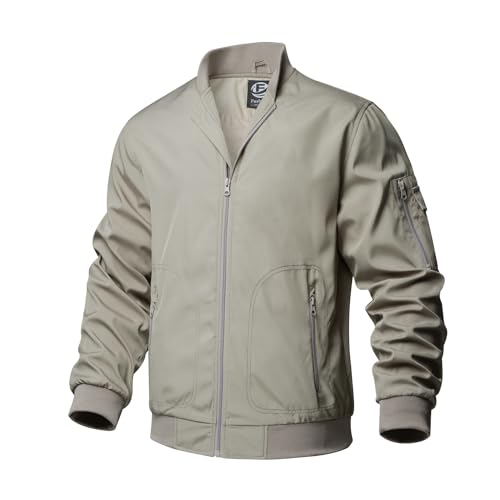 Image of TLZC Men's Fashion Bomber Jacket Lightweight Track Windbreaker Jackets Outdoor Golf Windproof Coat