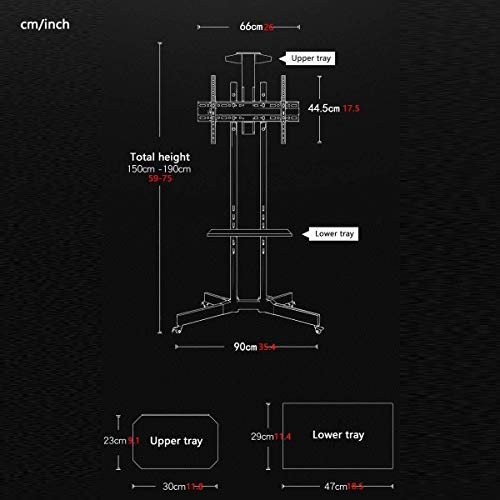 Soporte móvil para TV de 37 a 60 pulgadas con ruedas miniatura 4