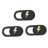 NUOBESTY Cache Webcam Confidentialité pour Ordinateur Portable Et Tablette, 3 Pièces, Matériau Solide, Protection Anti espionnage, Accessoire pour Usage Quotidien, Noir