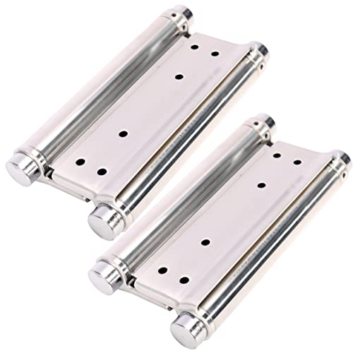 Beneray HEAVY DUTY Pair Of 8 Inch Heavty Duty Double Action Spring Hinges, Self Closing Door Hinges For Cafe Saloon Pub Swinging Doors, 201 Stainless Steel thumb #5