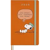 モレスキン 手帳 2026年 1月始まり 12ヵ月 ピーナッツ ウィークリーダイアリー スヌーピー トゥモロー ラージサイズ (横13cm×縦21cm) オレンジ DHPE12WN3Y26