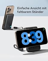 INIU Ultra-schlank 10000mAh Power Bank für MagSafe, Original Qi2-zertif. Wireless Fast Charging für iPhone 17-12 Serie, 45W Externe Akku mit USB C Kabel & Ständer, Reise Magnetische Batterie, Blau – Ansicht 7