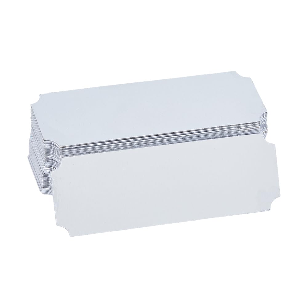 DICOSMETIC 40 placas para nombre, buzón, aluminio, 2,5 x 7,6 cm, autoadhesivas, platino, grabado láser, placa para nombre, marco rectangular