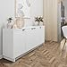 Prepac Simply Modern 4 Door Console Table with Storage, White Storage Cabinet with Doors and Shelves, Sideboard Storage Cabinet 60