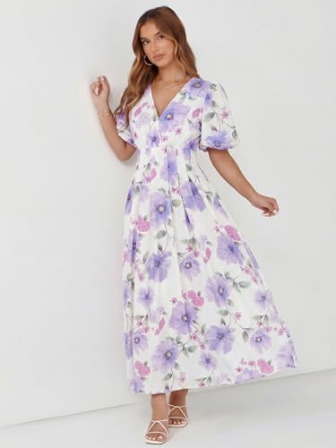 Image of Maxigerui Women's Summer Floral Maxi Dress Spring Wedding Guest Dress 2026
