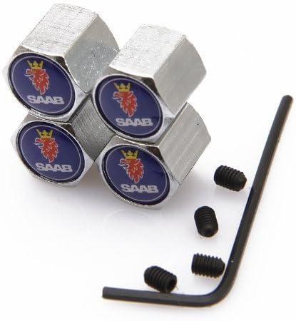 Anti-Theft Metal Car Wheel Tyre Tire Stem Air Valve Cap for SAAB
