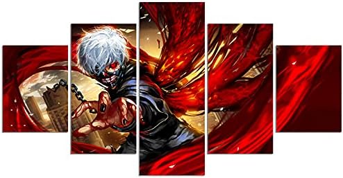 KAIWALK Tokyo Ghoul Poster Anime Kaneki Ken Print on Canvas Painting Wall Art for Living Room Decor Boy Gift (Unframed, Q-Tokyo Ghoul)