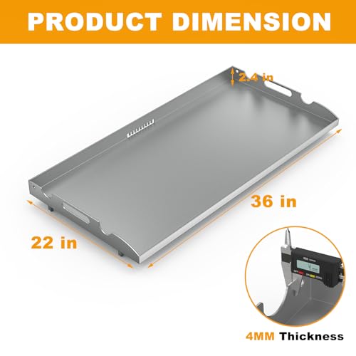 Upgrade Flat Top Griddle Insert for Blackstone 36 Inch Tabletop Griddle Powder Coated Steel Grill Cooking Plate Replacement Parts w/Rear Grease System for 1565 1554 1560 1803 1818 1820 1825 1836 1841 by BBQ-PLUS - Image 2