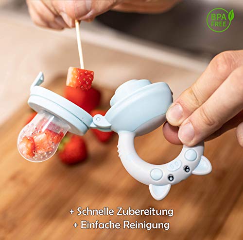 Fruchtsauger Set von Nordhain für Babys in Blau