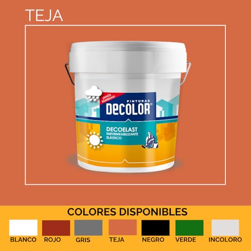 Miniatura 5 de Deco-Elast. Revestimiento Impermeabilizante Elástico Para Terrazas, Cubiertas, Tejados, Etc. 4 Litros Rojo Teja